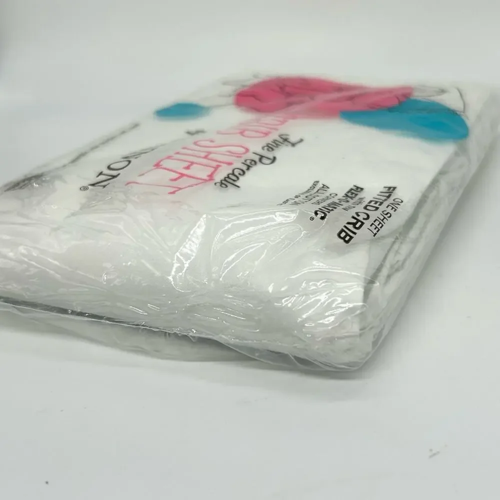 Vtg Cannon Crib Fitted Sheet White Percale Cotton 180 thread Made USA Craft NOS